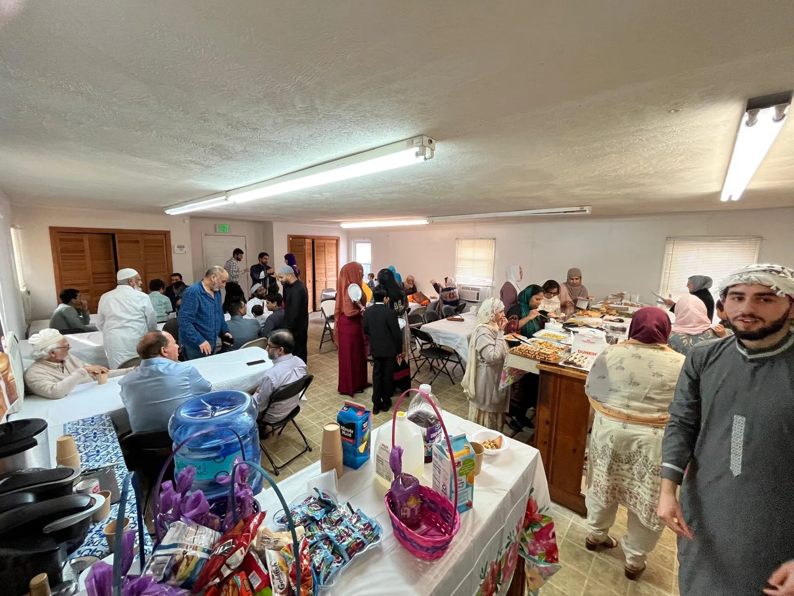 Community meal in the social hall