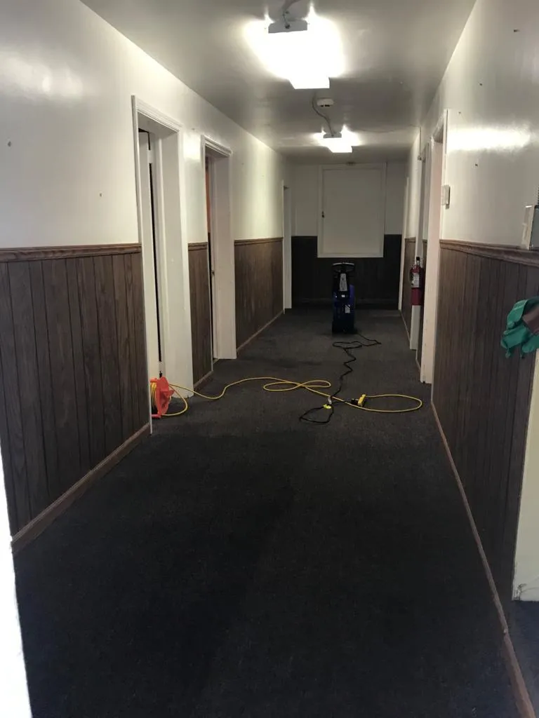 Renovation work in a hallway