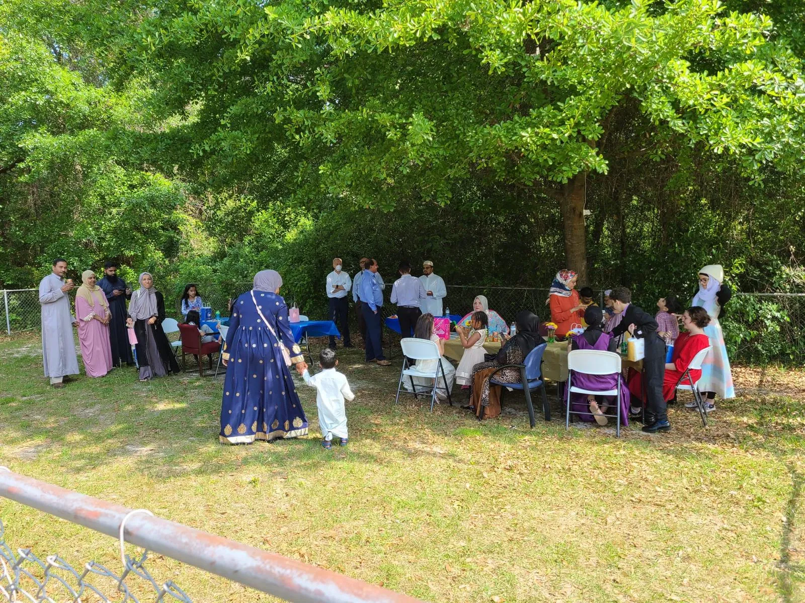 Aiken Masjid community members gathering outdoors